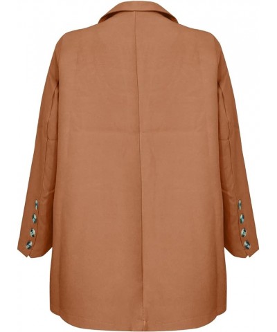 Blazers for Women Fashion Dressy Long Sleeve Blazer Open Front Cardigan Plus Size Double Breasted Jacket 1318-nfhhse-c-khaki ...