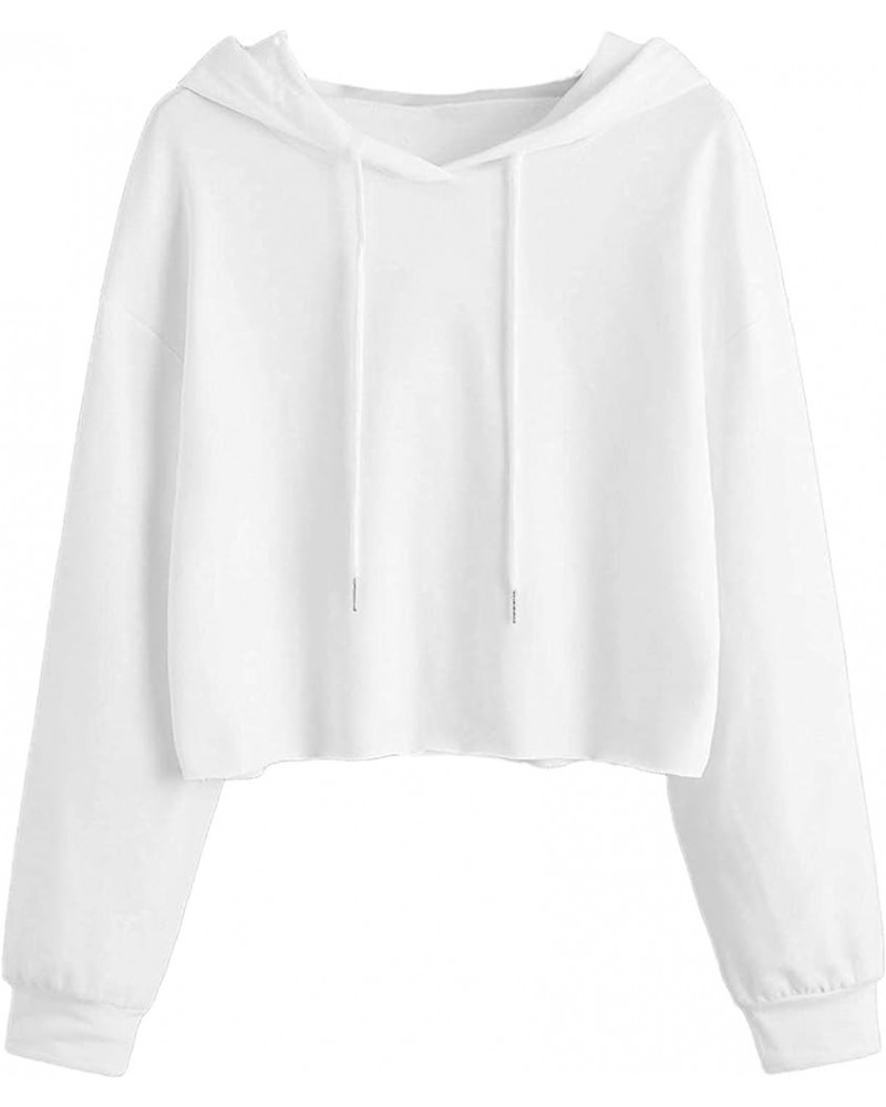 Women Hoodies Hollow Out Lace Up Long Sleeve Sexy Ear Cat Hooded Crop Top Teen Girls Cropped Hoodies Pullover Sweatshirt Zaa-...