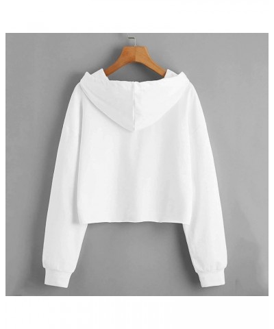 Women Hoodies Hollow Out Lace Up Long Sleeve Sexy Ear Cat Hooded Crop Top Teen Girls Cropped Hoodies Pullover Sweatshirt Zaa-...
