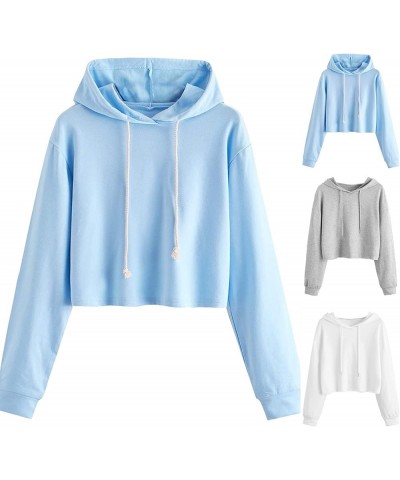 Women Hoodies Hollow Out Lace Up Long Sleeve Sexy Ear Cat Hooded Crop Top Teen Girls Cropped Hoodies Pullover Sweatshirt Zaa-...