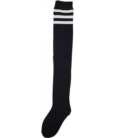 6 Pairs Over The Knee High Socks for Women, Thigh High Long Stockings Stretchy Soft Referee Retro Bulk Pack Assorted Striped ...
