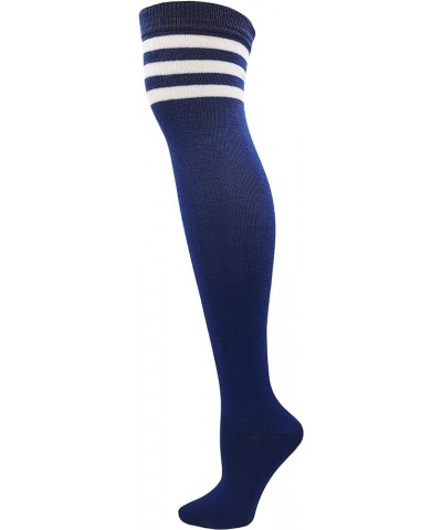 6 Pairs Over The Knee High Socks for Women, Thigh High Long Stockings Stretchy Soft Referee Retro Bulk Pack Assorted Striped ...