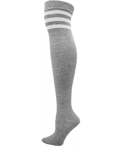 6 Pairs Over The Knee High Socks for Women, Thigh High Long Stockings Stretchy Soft Referee Retro Bulk Pack Assorted Striped ...