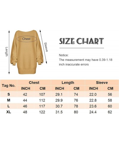 Womens Sweater Dress Casual Long Sleeve Pullover Dresses Off Shoulder Chunky Sweater Dress Jumper Oversized Dress Khaki-dress...