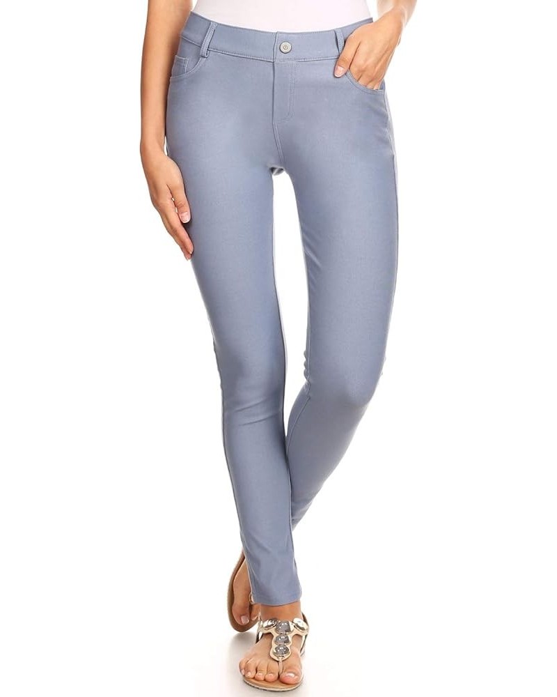 Women's Ultra Soft Classic Bermuda Shorts Capris Full Lenth Jeggings Long Slate Grey $10.47 Pants