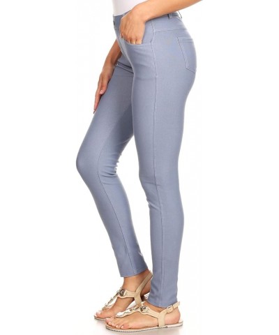 Women's Ultra Soft Classic Bermuda Shorts Capris Full Lenth Jeggings Long Slate Grey $10.47 Pants