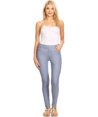 Women's Ultra Soft Classic Bermuda Shorts Capris Full Lenth Jeggings Long Slate Grey $10.47 Pants