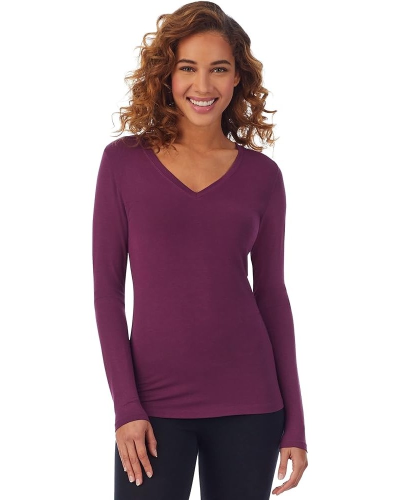 Softwear with Stretch Long Sleeve V-Neck Grape $14.05 Underwear