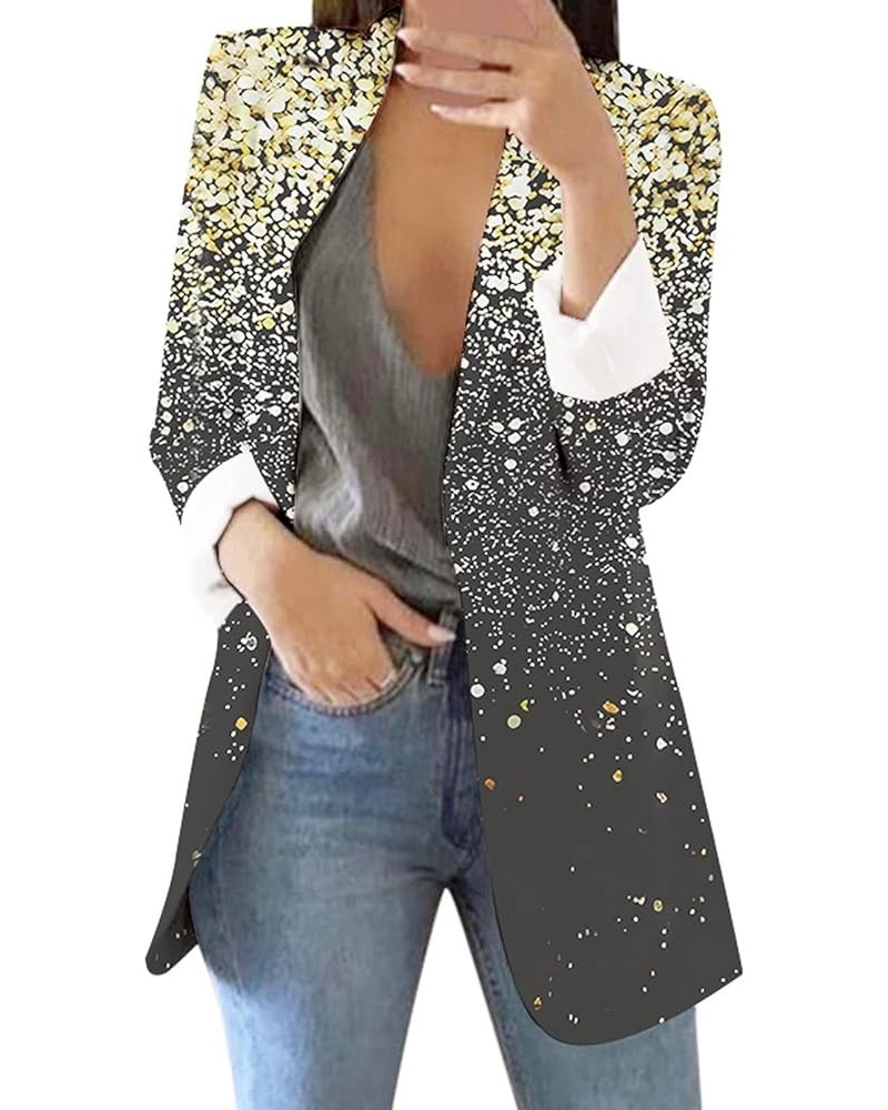 Women's Lightweight Blazer Jackets Casual Lapel Long Sleeve Blazer Suits for Work Boyfriend Blazers for Women X11 gold $12.38...