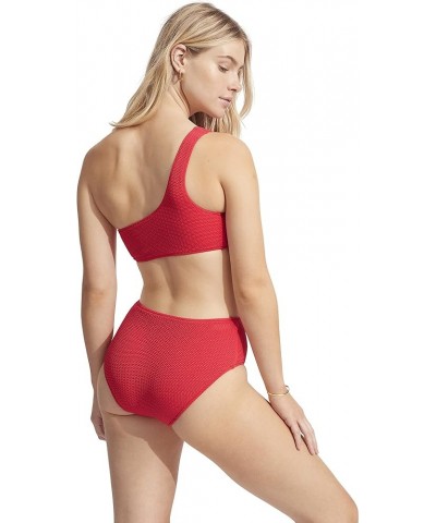 Women's One Shoulder Bandeau Bikini Top Swimsuit Sea Dive Chilli Red $8.40 Swimsuits