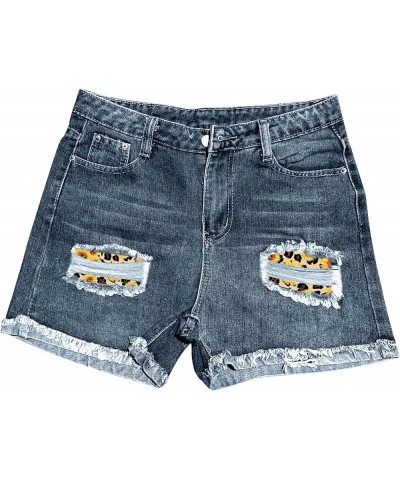 Mid Rise Jean Shorts Women Patch Casual Rolled Hem Distressed Jean Ripped Frayed Folded Cutoff Denim Shorts 02-yellow Women's...