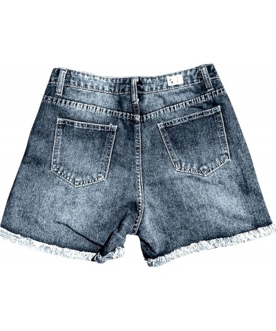 Mid Rise Jean Shorts Women Patch Casual Rolled Hem Distressed Jean Ripped Frayed Folded Cutoff Denim Shorts 02-yellow Women's...