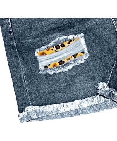 Mid Rise Jean Shorts Women Patch Casual Rolled Hem Distressed Jean Ripped Frayed Folded Cutoff Denim Shorts 02-yellow Women's...