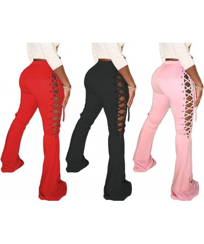Women Plus Size Ripped High Waisted Jeans Stretch Skinny Tassel Denim Long Pants Red $12.90 Pants