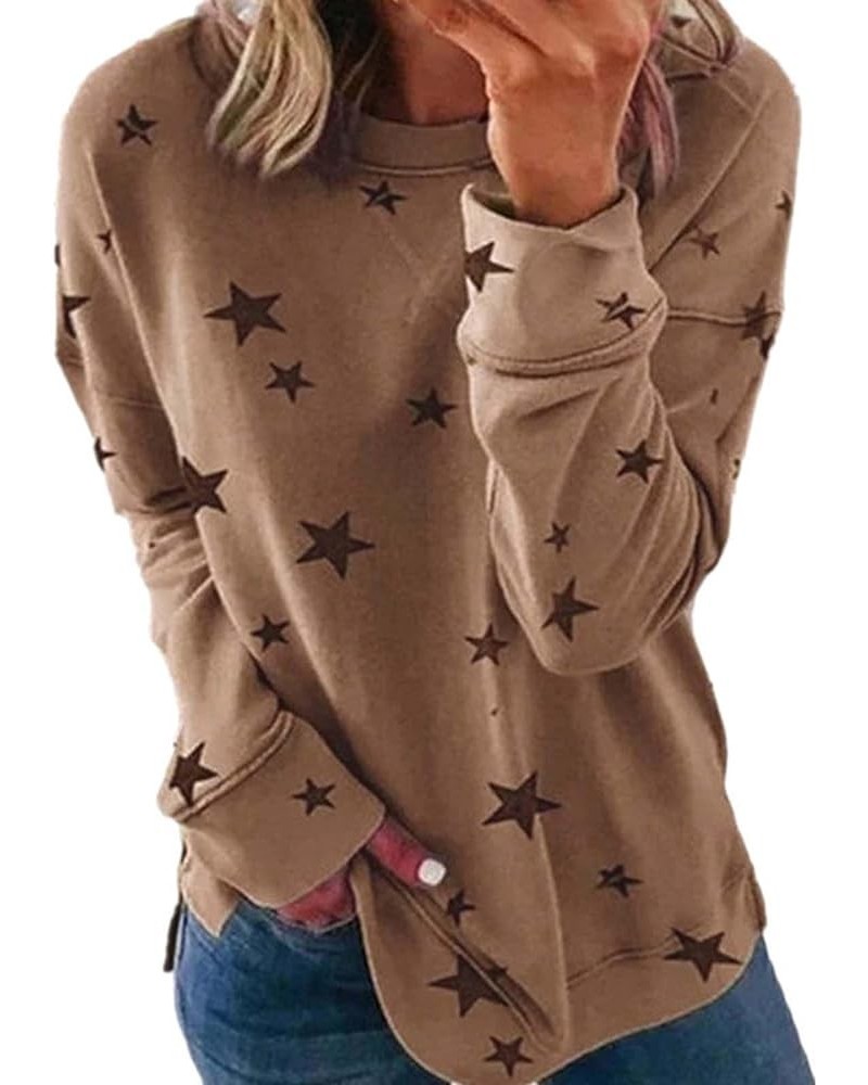 Womens Oversized Sweatshirts Long Sleeve Crewneck Loose Fit Pullover Tops 2023 Fall Clothes Comfy Y2k Tops Khaki 5 $7.79 Hood...