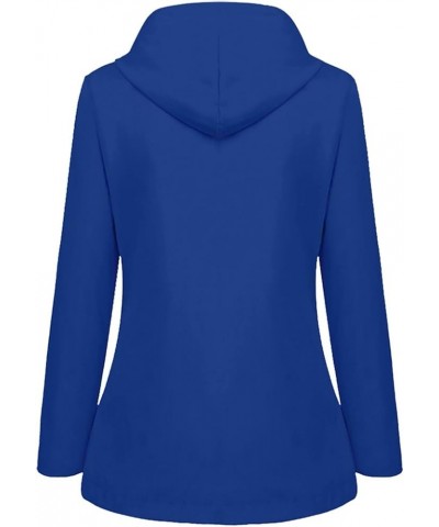 Women's Rain Jacket Windbreaker Outdoor Plus Size Trench Coats Waterproof With Hood Jackets 1-blue $12.33 Coats