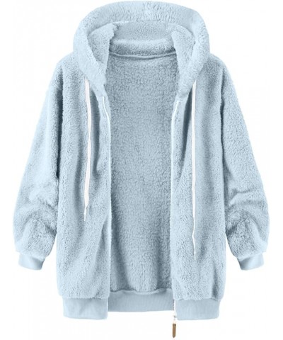 Winter Coats for Women Warm Fuzzy Fleece Jacket Color Block Zip Hooded Cardigan Coats Oversized Fluffy Sherpa Jacket Winter C...