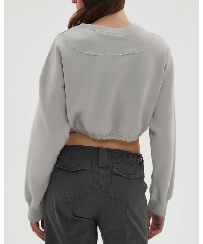 Women Oversized Cropped Sweatshirt Fleece Crewneck Pullover Long Sleeve Crop Tops Fall Winter Oufits Clothes Cool Grey $11.75...