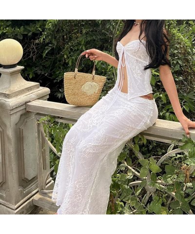 Women Sexy Y2k Skirt Sets Slim Crop Tops Bodycon Skirts Suit Beach Outfits 2 Piece Sets Party Club Streetwear I-white $14.15 ...