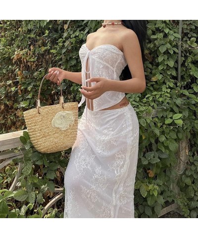 Women Sexy Y2k Skirt Sets Slim Crop Tops Bodycon Skirts Suit Beach Outfits 2 Piece Sets Party Club Streetwear I-white $14.15 ...