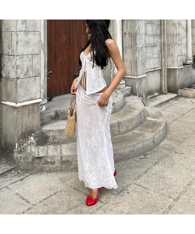 Women Sexy Y2k Skirt Sets Slim Crop Tops Bodycon Skirts Suit Beach Outfits 2 Piece Sets Party Club Streetwear I-white $14.15 ...