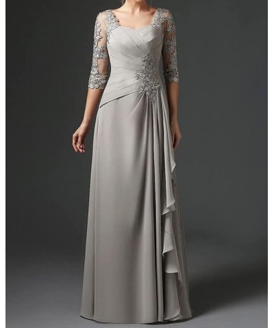 Long Mother of The Bride Dresses Lace Ruffles Wedding Guest Dresses for Women 3/4 Sleeves Burgundy $42.33 Dresses