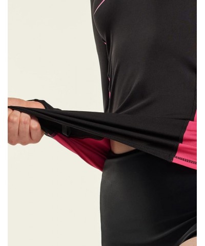 Women's UPF 50+ Rash Guard Long Sleeve, UV/Sun Protection Swim Shirts, Water Beach Surf Swim Top Big Wave Black & Magenta $16...