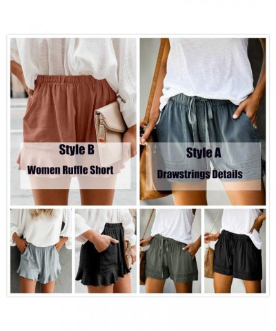 Women's Casual Loose Summer Beach Shorts Comfy High Waist Loungwear Athletic Shorts with Pockets A-blue $13.50 Shorts