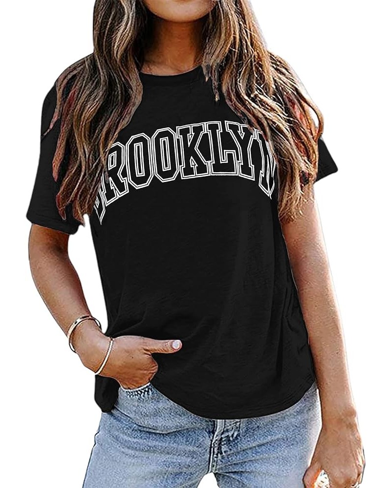 Womens Graphic Tees Funny Novelty Short Sleeve T-Shirts Vintage Tops Casual Tunic Black B $9.84 T-Shirts