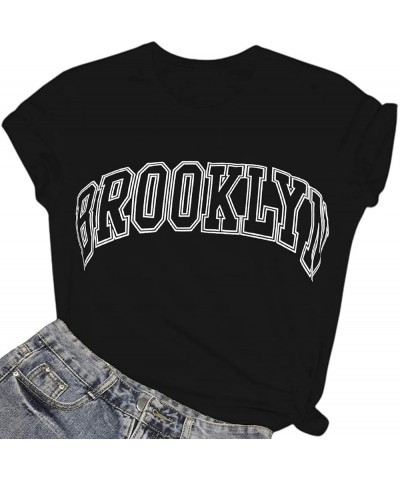 Womens Graphic Tees Funny Novelty Short Sleeve T-Shirts Vintage Tops Casual Tunic Black B $9.84 T-Shirts