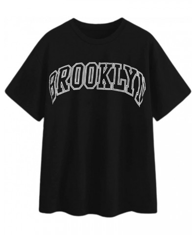 Womens Graphic Tees Funny Novelty Short Sleeve T-Shirts Vintage Tops Casual Tunic Black B $9.84 T-Shirts