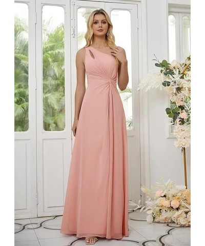 One Shoulder Bridesmaid Dresses with Slit Pleated Formal Dress for Women YMS336 Steel Blue $25.85 Dresses