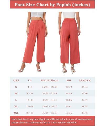 Women's Casual Wide Leg Pants Summer Elastic High Waist Capri Palazzo Trousers with Pockets A-08 Sunny Yellow $10.78 Pants
