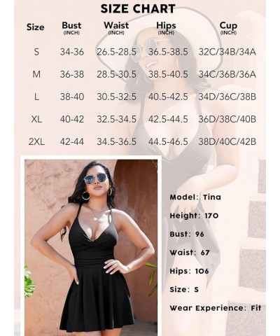 Women One Piece Skirted Swimsuit Tummy Control Bathing Suits Swimdress Swim Dress Monokini Swimwear Black $33.27 Swimsuits