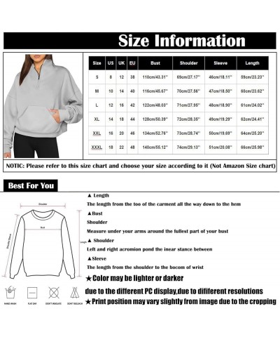 Women's Long Sleeve Quarter Zip Sweatshirt Casual Fall Winter Solid Color Hoodies Y2K Oversized Pullover Tops 29blue $8.90 Ho...