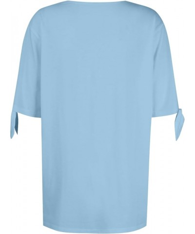 Women's T Shirt Tee Solid Color Daily Going Out Short Sleeve Fashion V Neck Elegant Regular Fit Summer Tops 07light Blue $10....