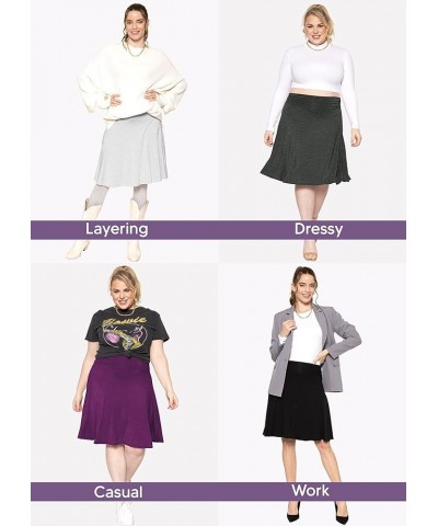 Women's and Plus Size Knee Length Ruched Waist Flowy Skirt Mocha $11.96 Skirts