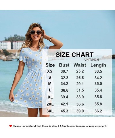 Women's 2024 Summer Short Sleeve Casual Dresses Hide Belly Fat Loose Fit Sundress with Pockets Bean Red Stripe $17.94 Dresses