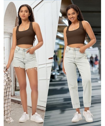 Sports Crop Tank Tops for Women Cropped Workout Tops Racerback Running Yoga Tanks Cotton Sleeveless Gym Shirts Brown $14.99 A...