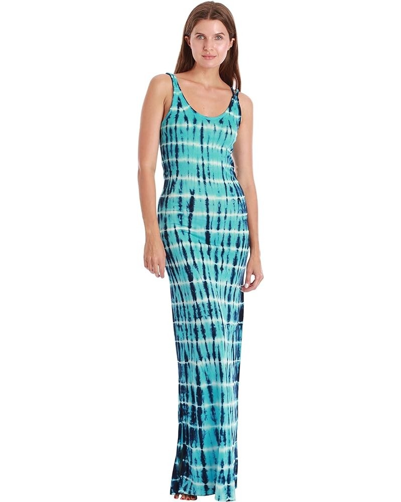 Tie Dye Spaghetti Strap Maxi Dress Navy Aqua Tie Dye $11.95 Swimsuits