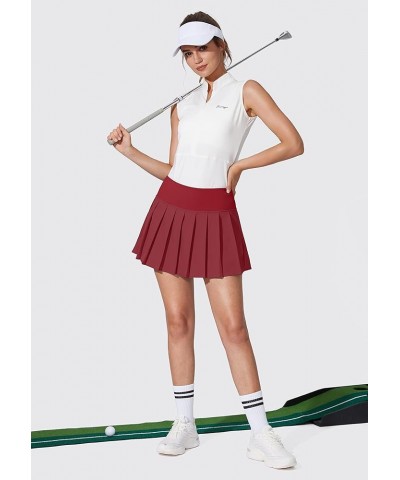 Women's Pleated Tennis Skirt with 3 Pockets Golf Stretchy High Waisted Skort Skirts for Women Athletic Workout Casual Savanna...