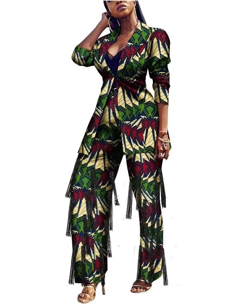 Women's Sexy 2 Pieces African Printed Button Jackets Bodycon Pants Clubwear Set Cl5 $39.15 Suits