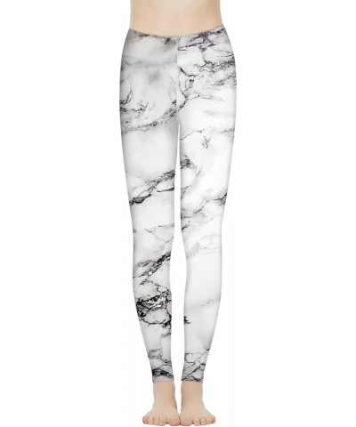 Women High Waist Tummy Control Leggings for Sports Running Gym Fitness Workout Yoga Pants Full Length Marble $11.50 Activewear
