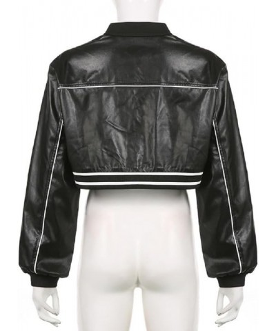 Women Y2K Zip Up Jackets Stand Collar Slim Fit Tracksuit Long Sleeve Racing Jacket Sweatshirt Blokecore Streetwear Zl-black P...