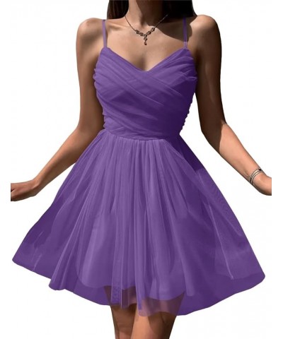 2023 Tulle Homecoming Dresses Short for Teens Spaghetti Straps Mini Prom Dresses Sleeveless Cocktail Party Gowns Regency $28....
