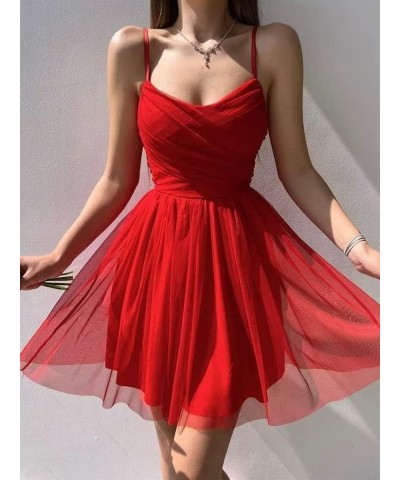 2023 Tulle Homecoming Dresses Short for Teens Spaghetti Straps Mini Prom Dresses Sleeveless Cocktail Party Gowns Regency $28....