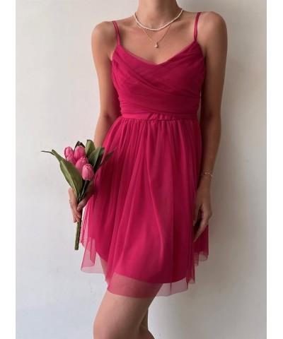 2023 Tulle Homecoming Dresses Short for Teens Spaghetti Straps Mini Prom Dresses Sleeveless Cocktail Party Gowns Regency $28....