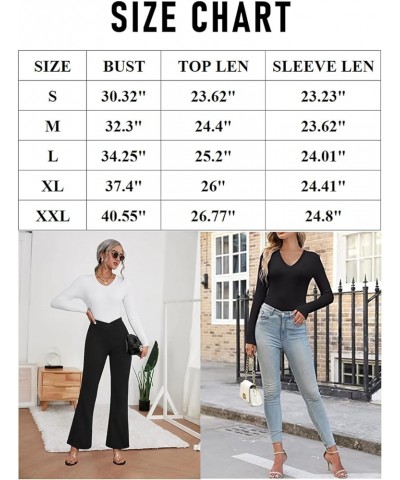 T Shirts for Women Short/Long Sleeve V Neck Casual Ribbed Slim Fitted Tops Green $12.32 Underwear