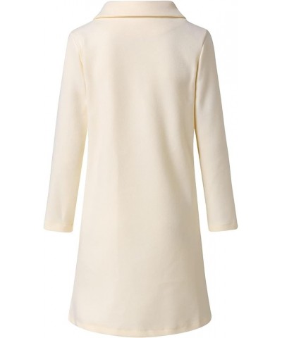 Faux Wool Coats For Women Elegant Notch Collar Slim Long Belt Windproof Pea Coat Winter Wool Blend Long Trench Coat 05beige $...