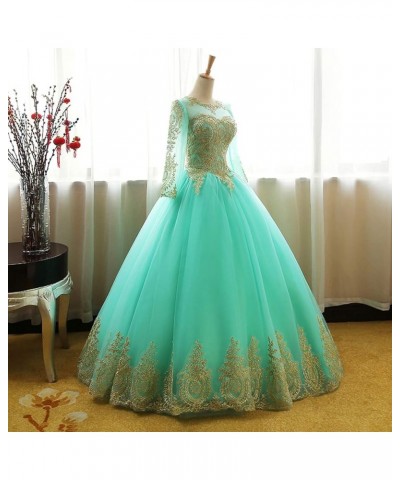 Women's Off Shoulder Gold Lace Tulle Prom Ball Gown B-mint $37.38 Dresses